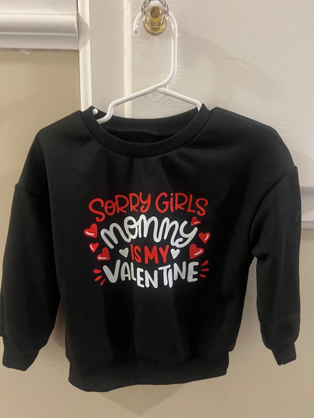 Girls Black 'Mommy Is My Valentine' Sweatshirt
